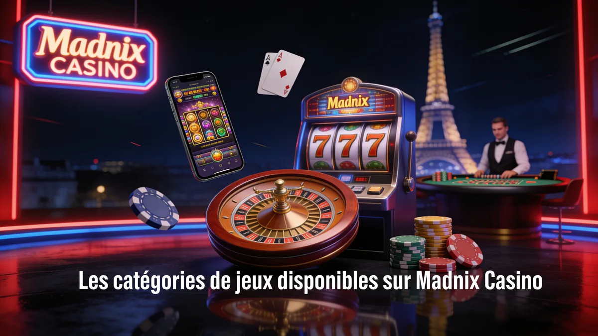 madnix casino en France — Les catégories de jeux disponibles sur Madnix Casino